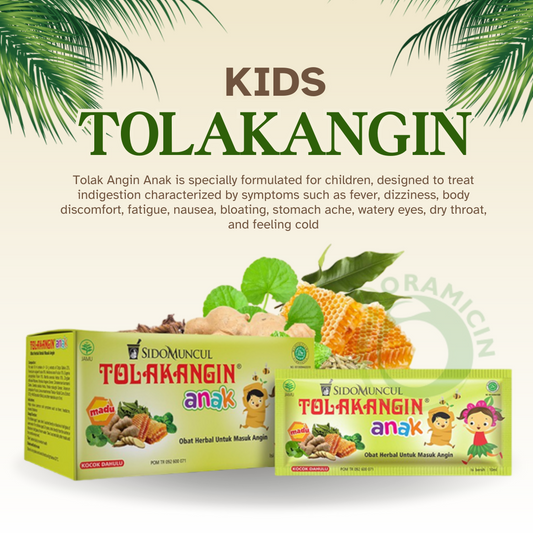 TOLAKANGIN CHILDREN Herbal Syrup Tolak Angin 1 Box (12 Sachets)